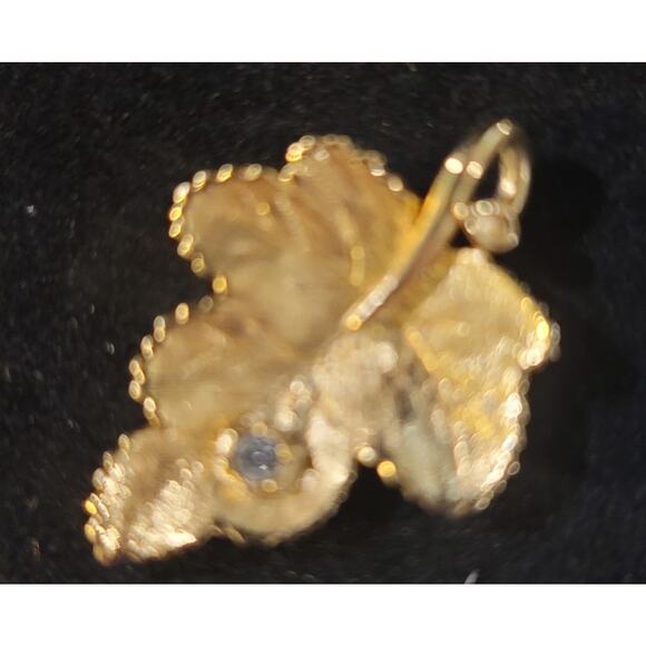 Vintage Gold Tone Pendant with clear stone - Picture 4 of 5